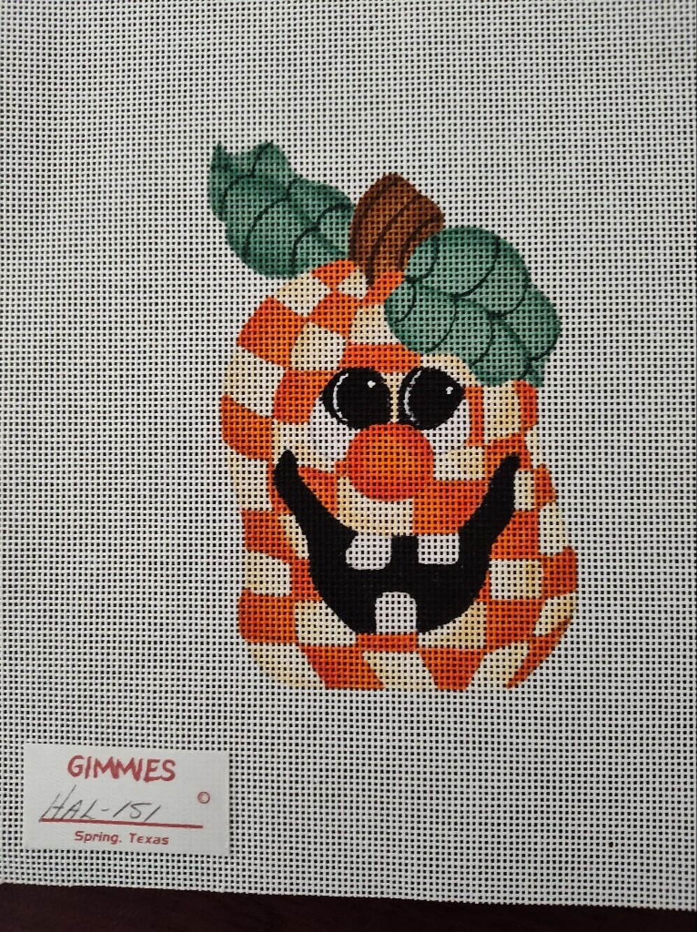 Fall Themed Pumpkin Needlepoint Canvas